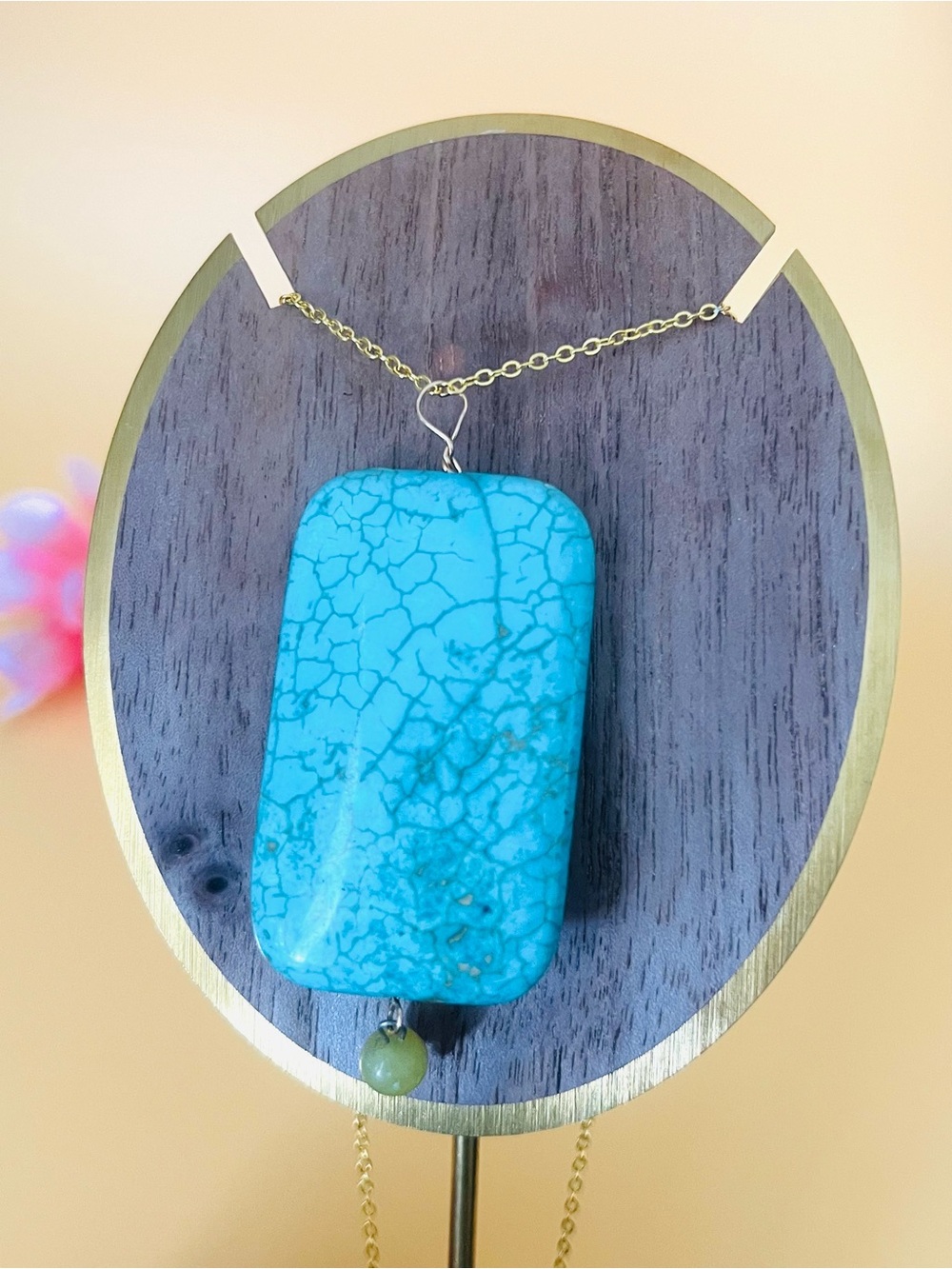 Large vintage turquoise pendant